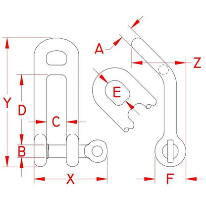 Marine Grade Stainless Steel Headboard Shackle with Captive Pin - Image 2