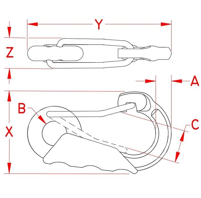 Suncor Poly Grip Stainless Steel Harness Clip - Image 2