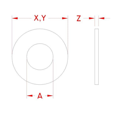 Stainless Steel Grade 316 Flat Washer - Pack of 100 - Image 2