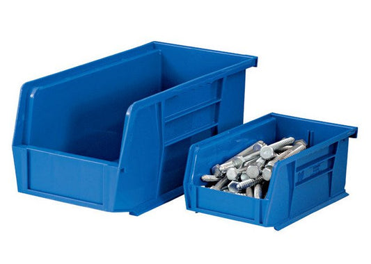 Heavy-Duty 8-1/4 Inch Stackable Polypropylene Bin (Carton of 12, Blue) - Image 1