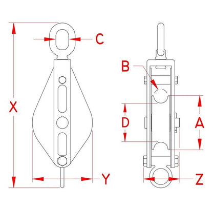 Heavy-Duty Stainless Steel Swivel Eye Block for Rope - Image 2