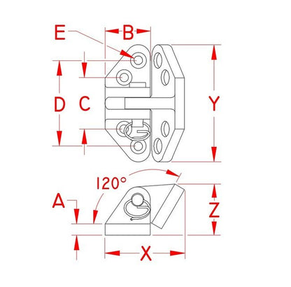 Heavy Duty Stainless Steel Angle Base Hatch Hinges - Image 2