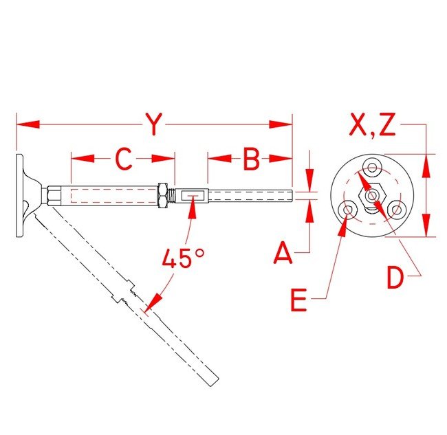 Stainless Steel Hand Swage Tensioners with Stud - Suncor, 316L Grade - Image 2