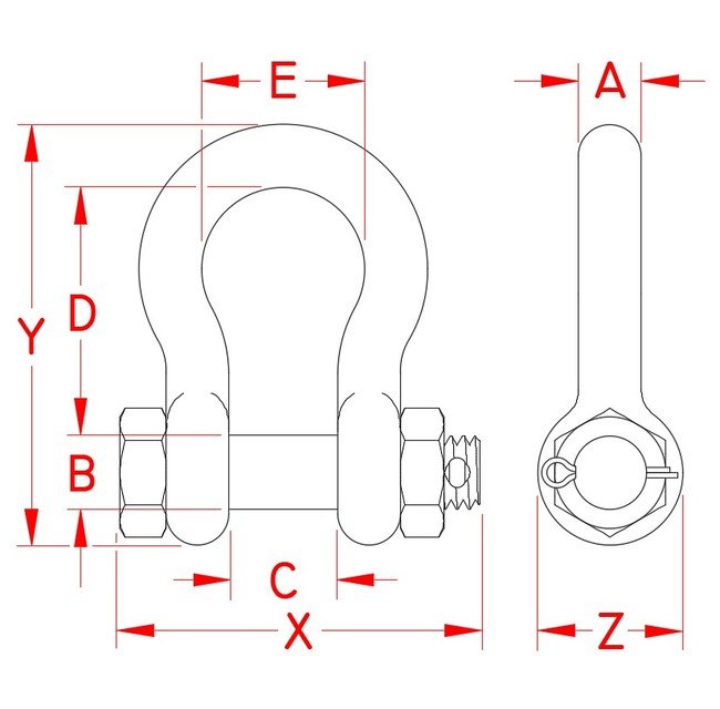 Stainless Steel Bolt Anchor Shackle - Image 2