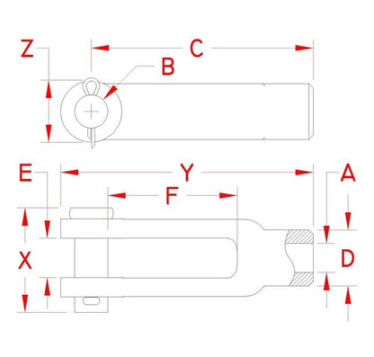 Grade 316 Stainless Steel Unthreaded Yoke End for Marine & Industrial Applications - Image 2