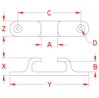 Suncor Straight Chock - 6" Stainless Steel Marine Deck Hardware - Image 2
