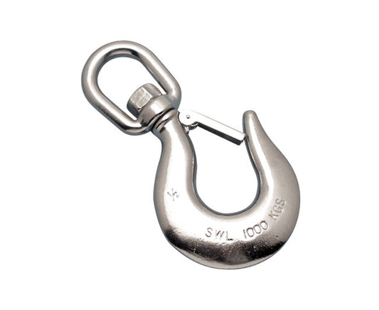 Suncor Swivel Eye Hook - 316 Stainless Steel, Removable Latch, WLL 1,430 lb - Image 1
