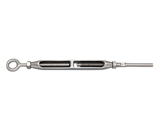 Stainless Steel Open Body Gate Eye & Hand Swage Turnbuckle for Cable 1/8"-3/16" - Image 1