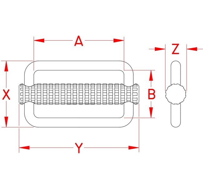 Adjustable Slide Buckle for 1-2 Inch Webbing, Stainless Steel - Image 2