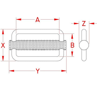 Adjustable Slide Buckle for 1-2 Inch Webbing, Stainless Steel - Image 2
