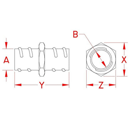 Grade 316 Stainless Steel Screw-In Conduit Coupling - Image 2