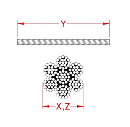 Suncor 316 Stainless Steel 7 x 19 Wire Rope, 3/8 in - Image 2