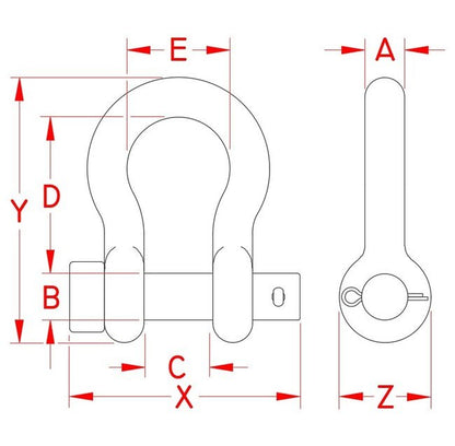 Suncor Round Pin Anchor Shackle - 316 Stainless Steel - Image 2