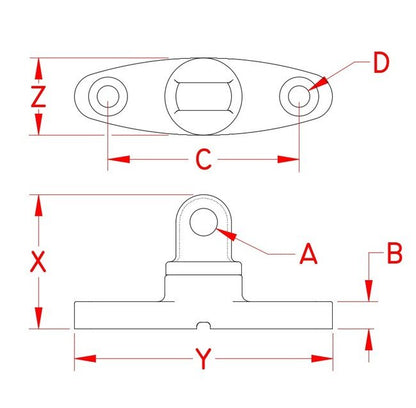 316 Stainless Steel Swivel Eye Pad Anchor - Image 2