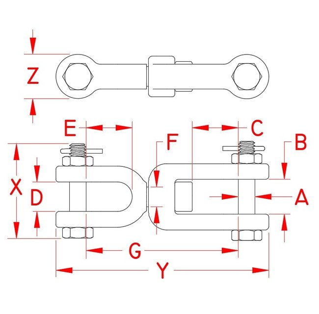 316 Stainless Steel Forged Jaw & Jaw Swivel - Suncor MIL-DTL-32655 Compliant - Image 2
