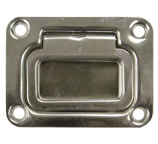 Rectangular Spring-Loaded Ring Handle Pull Handle - Stainless Steel - Image 1