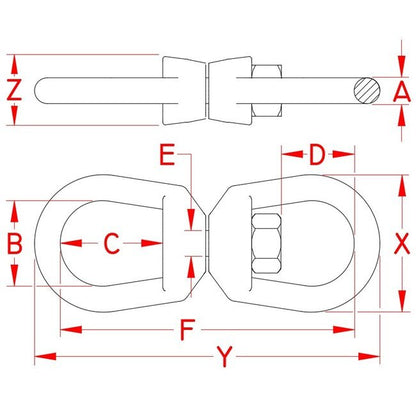 Stainless Steel Federal Specification Eye & Eye Swivel Connector - Image 2