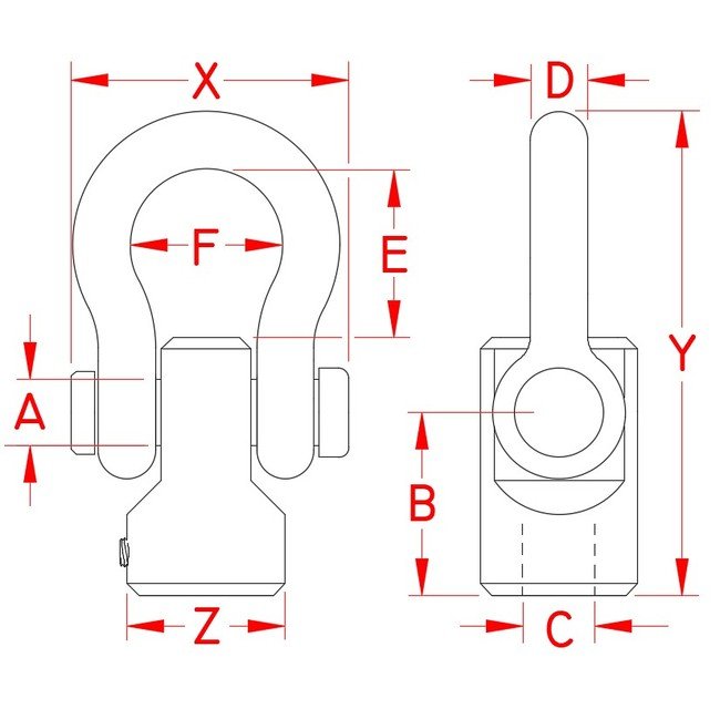 Stainless Steel Anchor Base with Shackle - Image 2