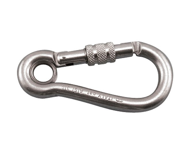 316 Stainless Steel Screw/Key Lock Spring Clip with Eye - 1000 lb WLL - Image 1