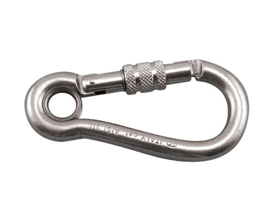 316 Stainless Steel Screw/Key Lock Spring Clip with Eye - 1000 lb WLL - Image 1