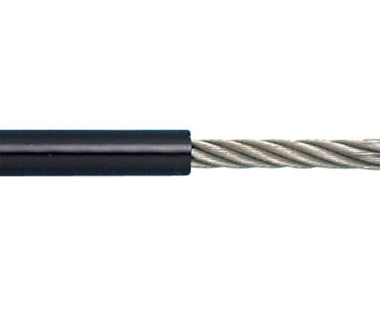 Black PVC Coated Stainless Steel Wire Rope 3/16 in - Suncor - Image 1