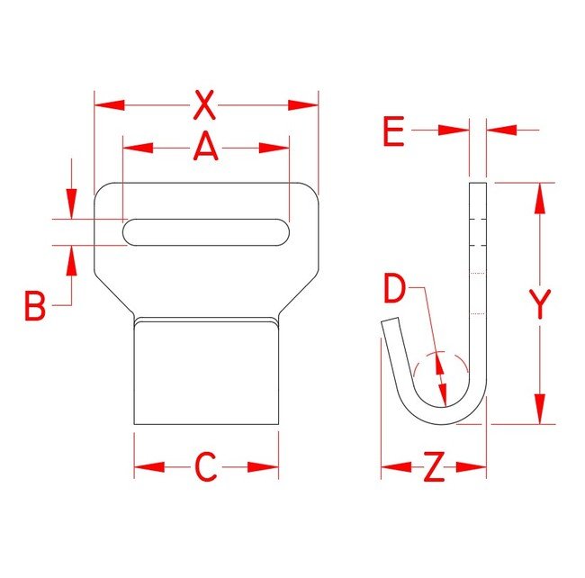 Suncor Stainless Steel Flat Web Hook - Image 2