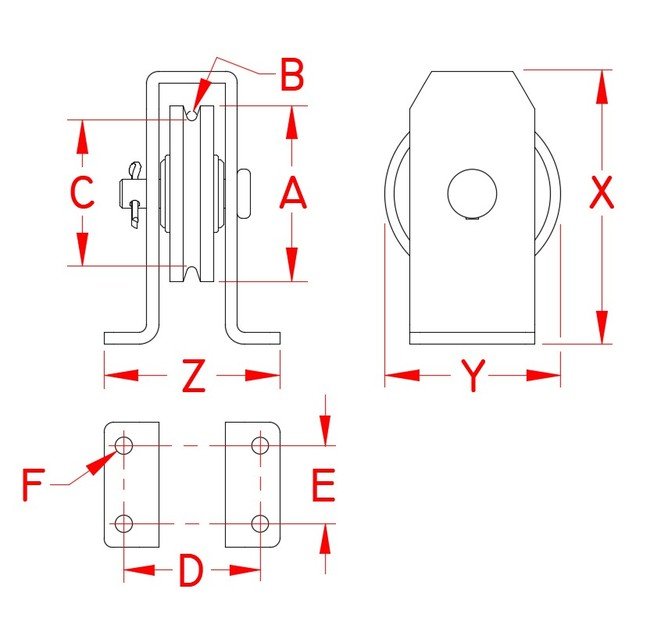 Stainless Steel Rectangular Surface Mount Wire Block - Image 2