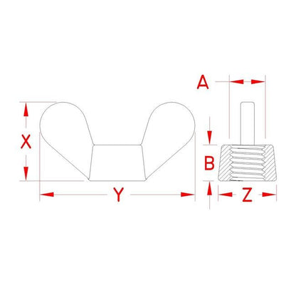 Suncor Stainless Steel Wing Nut - Grade 304 UNC Threads - Image 2