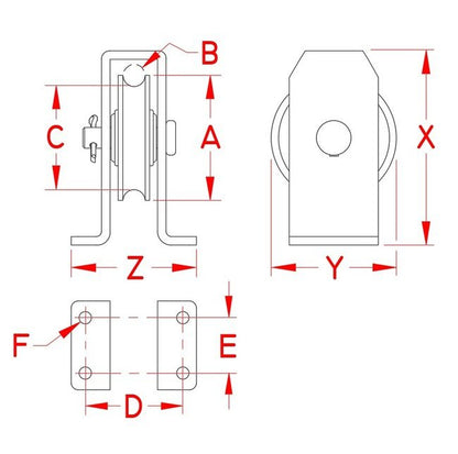 Stainless Steel Rectangular Surface Mount Block for Rope - Suncor - Image 2