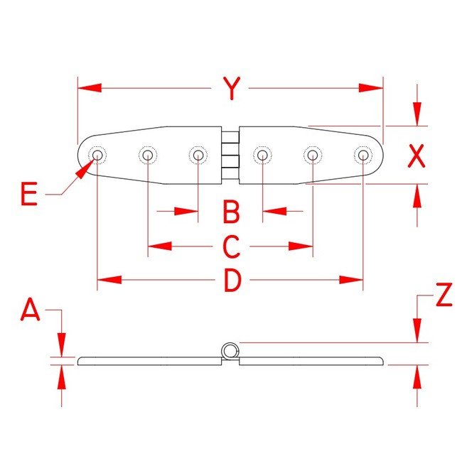 Grade 304 Stainless Steel Strap Hinges - Image 2