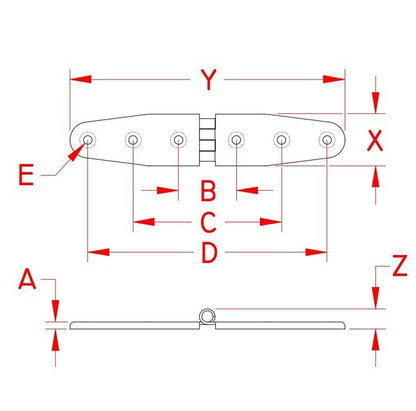 Grade 304 Stainless Steel Strap Hinges - Image 2