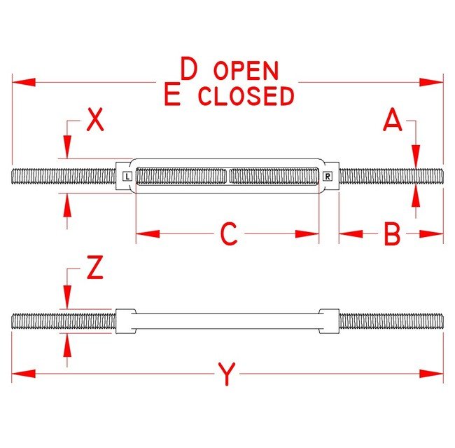 Stainless Steel Forged Full Thread Turnbuckle - ASTM F1145-05 Type 1 - Image 2