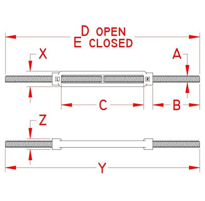 Stainless Steel Forged Full Thread Turnbuckle - ASTM F1145-05 Type 1 - Image 2