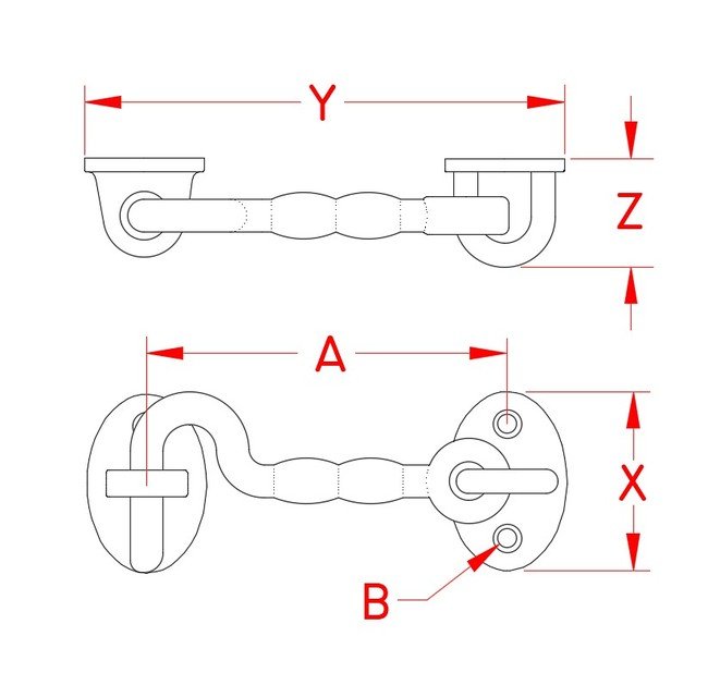 Suncor Heavy Duty Door Hook Set - Grade 316 Stainless Steel - Image 2