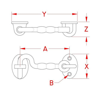 Suncor Heavy Duty Door Hook Set - Grade 316 Stainless Steel - Image 2
