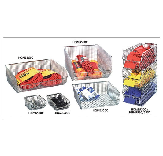 Wire Mesh Stack and Hang Bin - 18" x 8-1/4" - Image 1