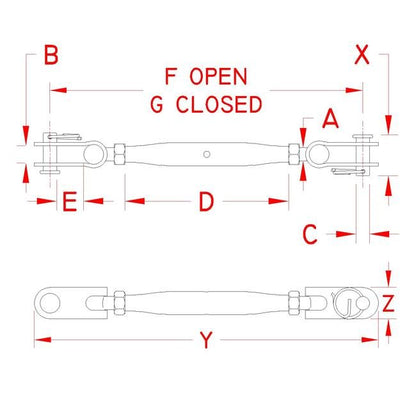 316 Stainless Steel Toggle & Toggle Turnbuckle - Suncor Marine Grade - Image 2
