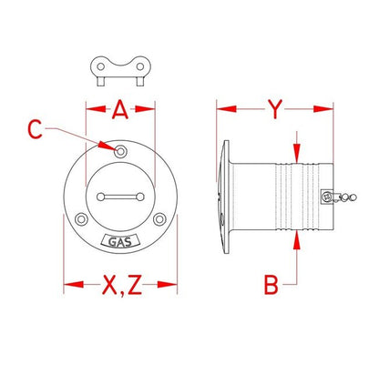 Marine Grade Stainless Steel Water Hose Deck Fill - Image 2