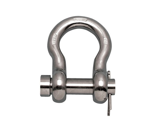 USA-Made Stainless Steel Round Pin Anchor Shackle - 3/8 in - Image 1