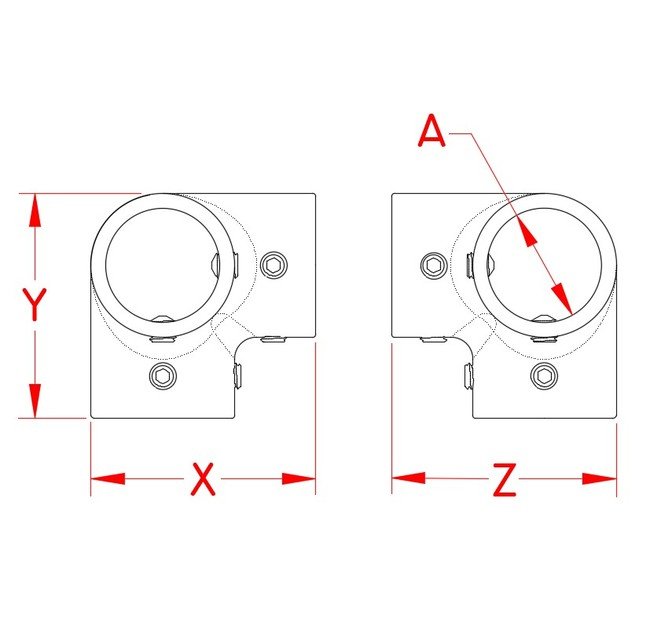 316 Stainless Steel 3-Way Rail Corner Fitting - Image 2