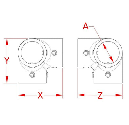 316 Stainless Steel 3-Way Rail Corner Fitting - Image 2