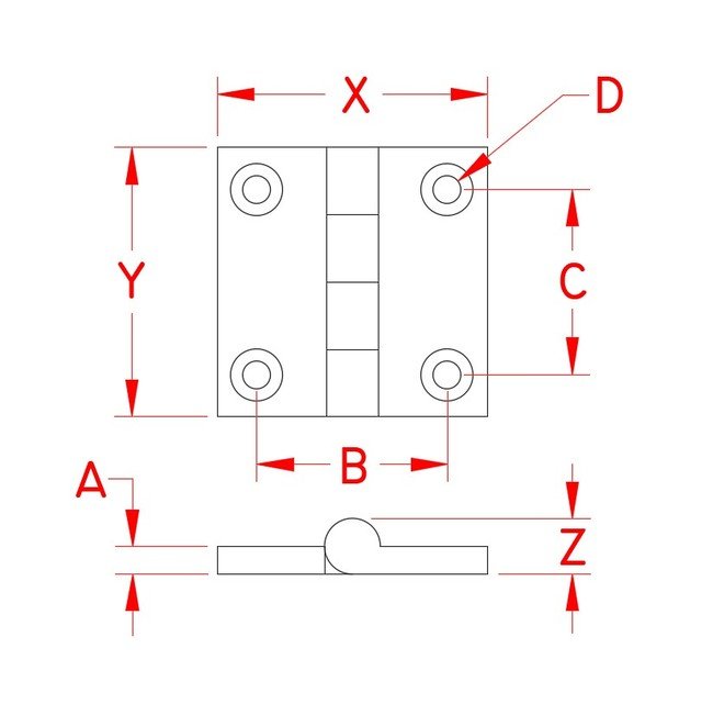 Heavy Duty Stainless Steel Butt Hinge - Suncor Grade 316 - Image 2