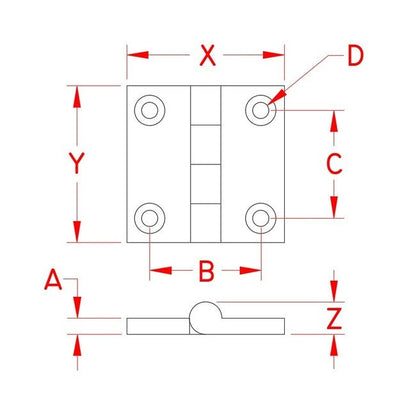 Heavy Duty Stainless Steel Butt Hinge - Suncor Grade 316 - Image 2