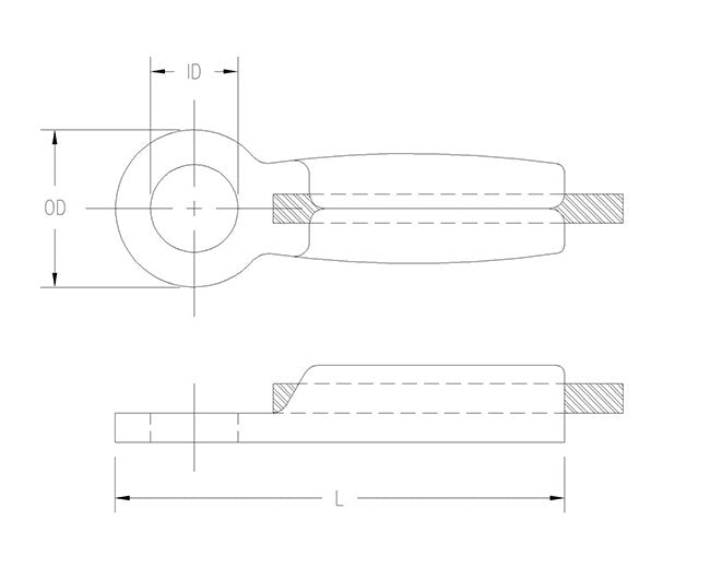 0.313 Inch (in) Inside Diameter and 2.000 Inch (in) Dimension L Stainless Steel Eye Terminal - Image 2