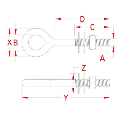 Metric Welded Eye Bolt - Grade 304 Stainless Steel - Image 2
