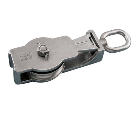 Stainless Steel Wire Seine Block with Eye, 3/16"-1/4" - Image 1