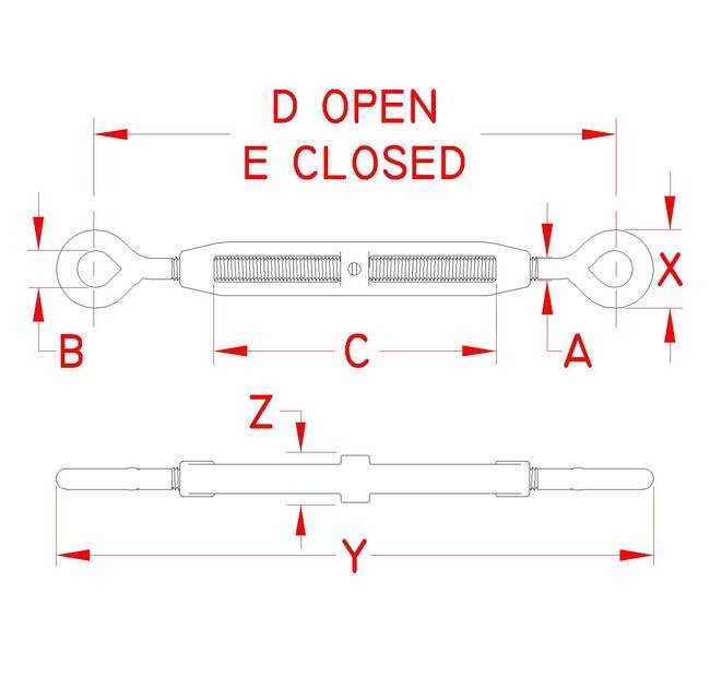 316 Stainless Steel Cast Eye & Eye Turnbuckle - Image 2