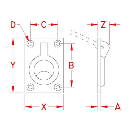 Suncor Heavy Duty Flush Lift Ring - Stainless Steel Marine Hardware - Image 2