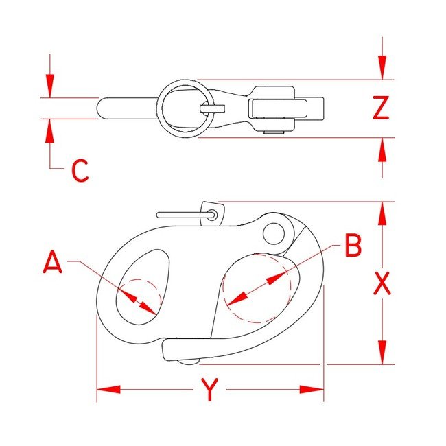 Marine Grade Fixed Snap Shackle - Stainless Steel - Image 2