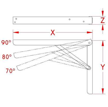 Heavy-Duty Folding Table Bracket - Grade 316 Stainless Steel - Image 2